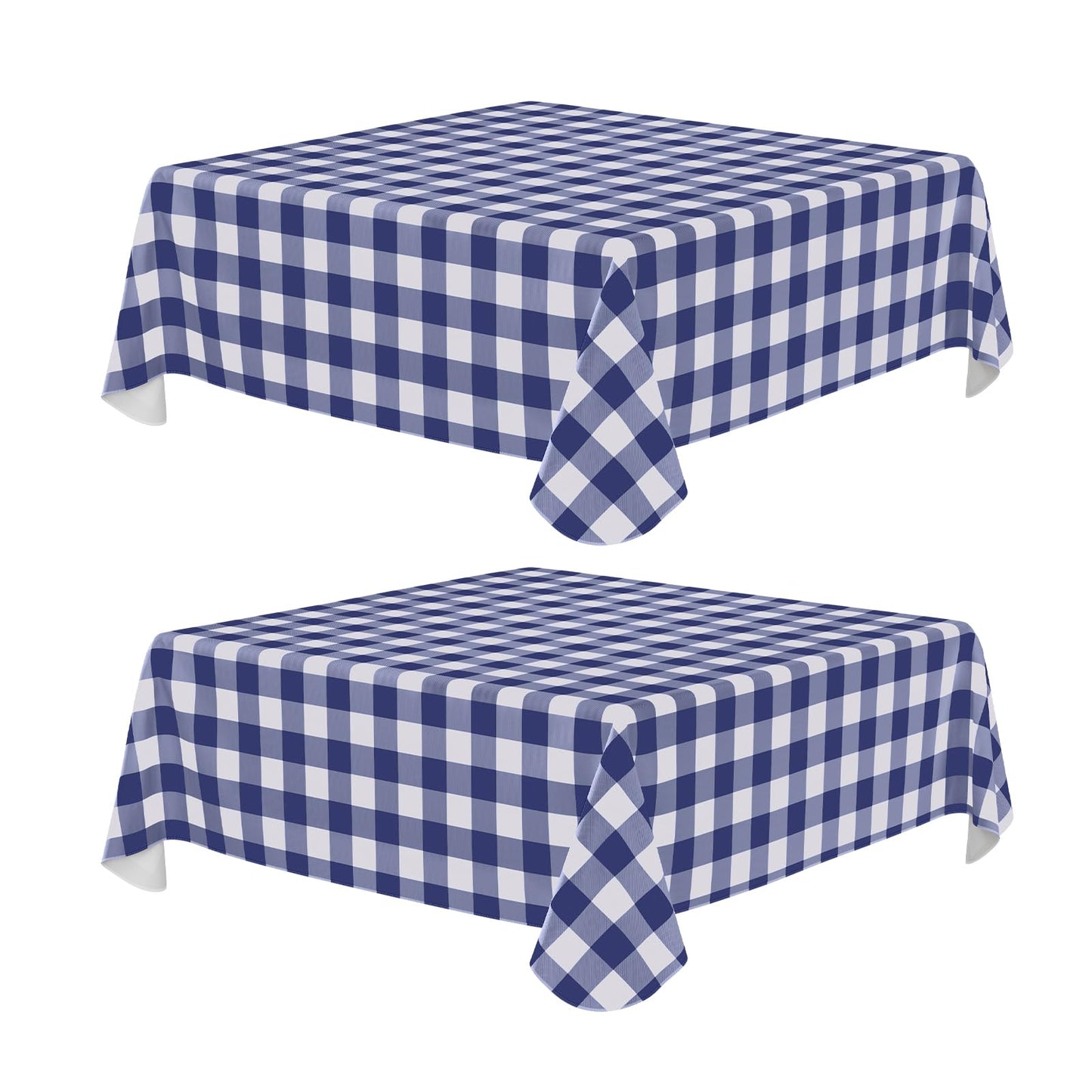 Rectangle Waterproof Vinyl Table Cloth, Buffalo Flannel Backed Tablecloth, Wipeable Plastic Table Cover for Dinner, Kitchen, Outdoor (60" x 84", Black and White)