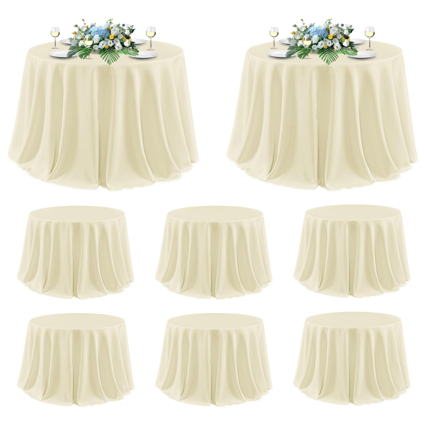 sancua 2 Pack White Table Cloth 60x102 Inch for 6 Feet Rectangle Tables | Stain and Wrinkle Resistant Washable Polyester Tablecloth Cover for Dining Tables, Wedding Buffet Parties and Camping