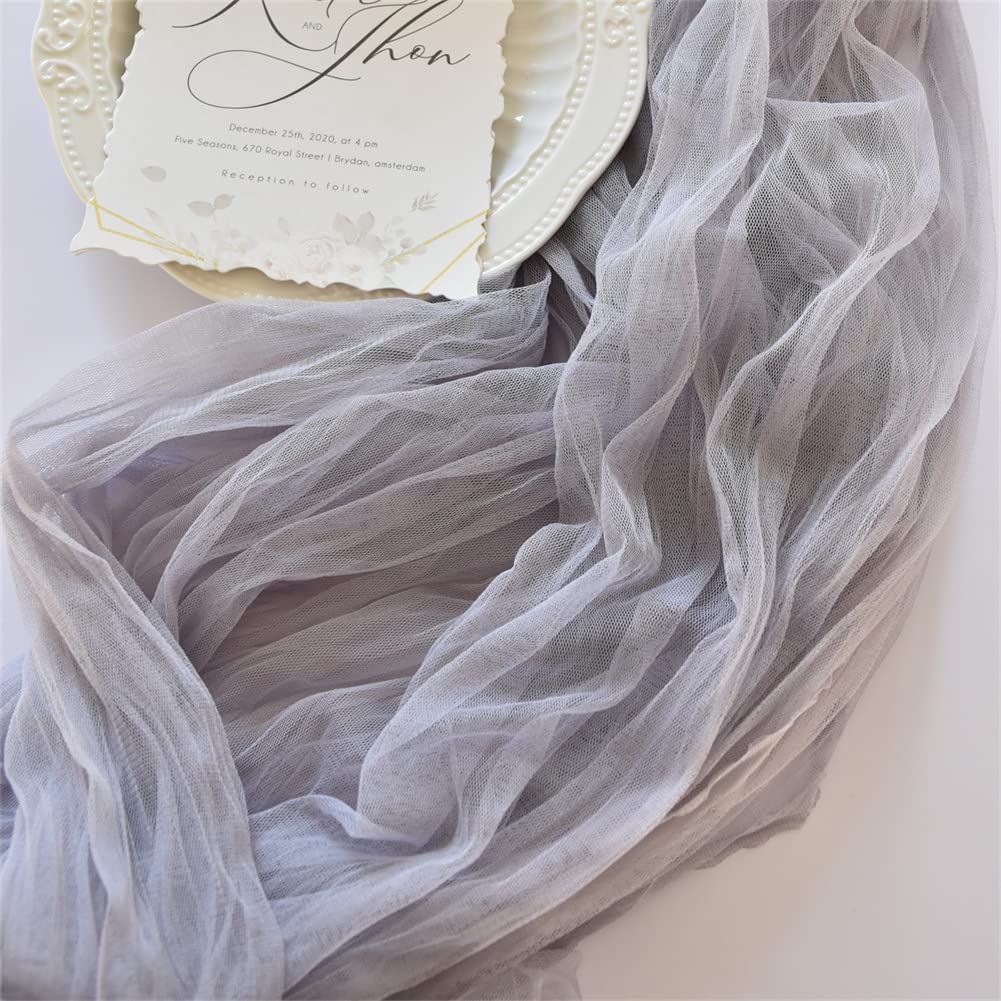 Blue Cheesecloth Table Runner Cheese Cloth Wedding Birthday Party Decor | 10Ft Summer Rustic Boho Gauze Farmhouse Bridal Baby Shower Holiday Dining Tea Party Home Table Decorations
