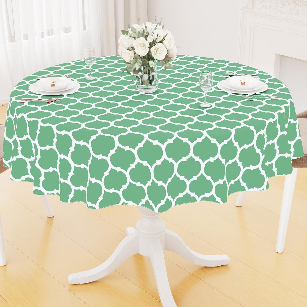 Smiry Rectangle Table Cloth, Flannel Backed Vinyl Tablecloth, 60"x84" | Waterproof Plastic Tablecloths, Wipeable Table Cover for Dining, Indoor and Outdoor (Grey)
