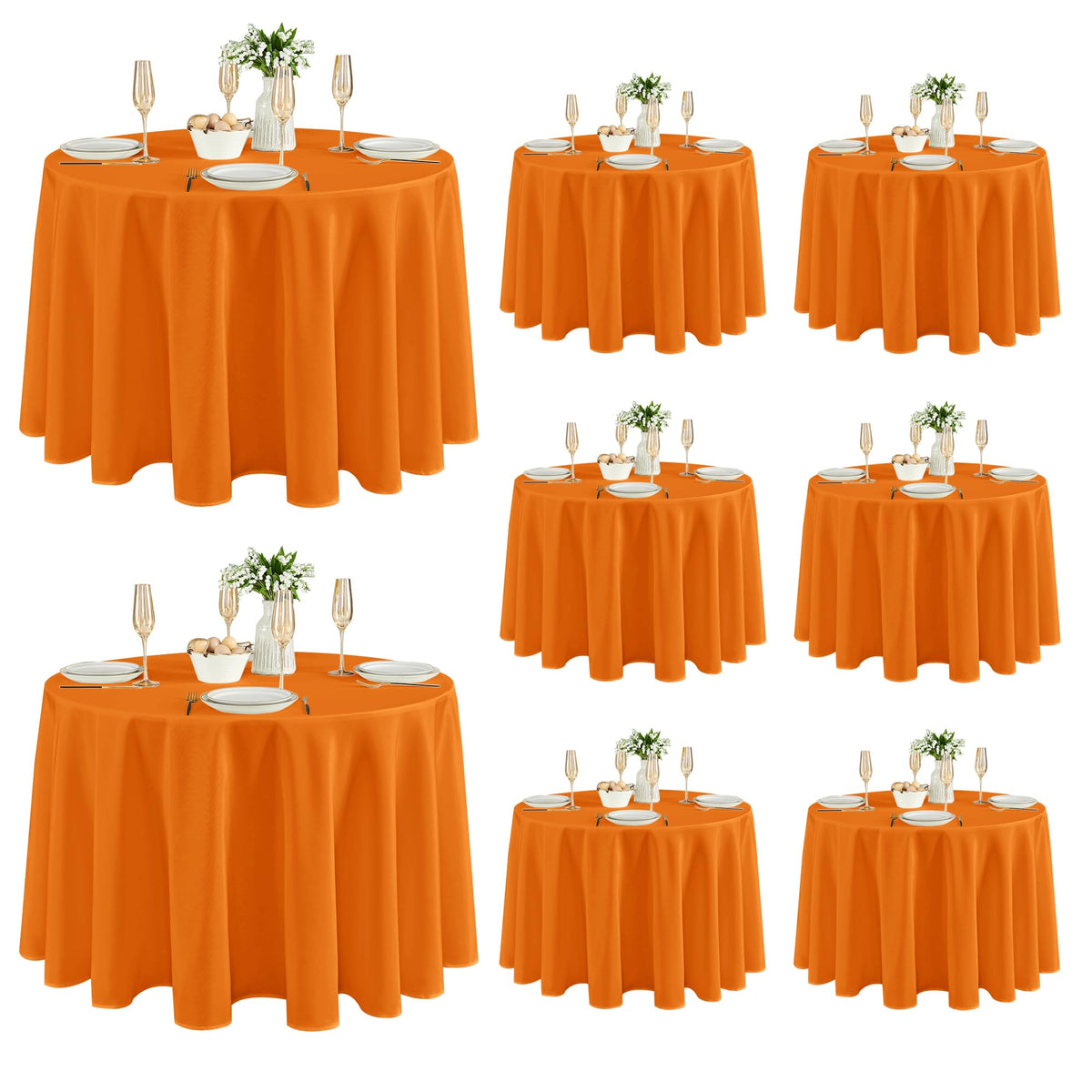 Fitable 6 Pack White Table Cloths 70x120 Inch for 6-8 Ft Rectangle Tables | Stain & Wrinkle Resistant, Washable Polyester Covers for Wedding Party Dining Banquet Event Catering Reception