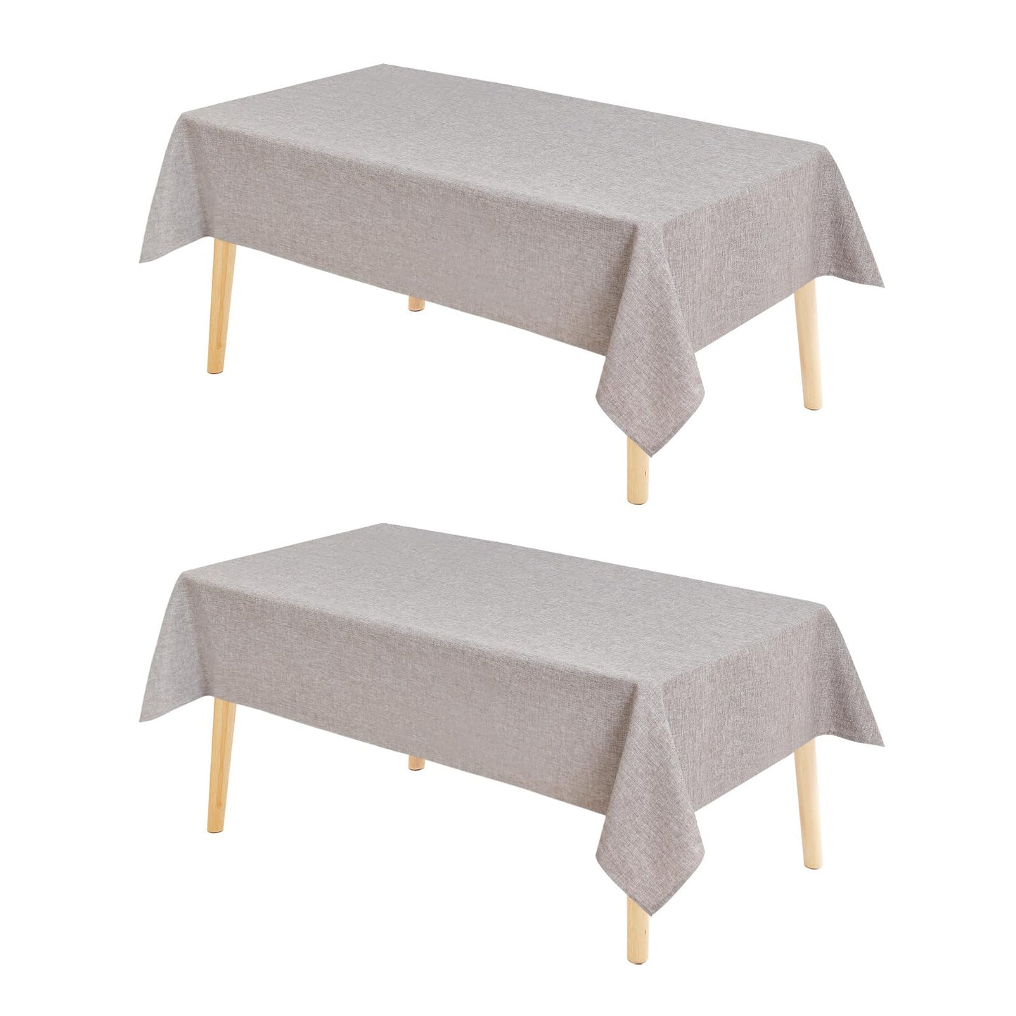 Beige Faux Linen Rectangle Tablecloth 60 x 102 Inch for Dining Room | Linen Texture Table Cover, Wrinkle and Stain Resistant, Durable and Washable Table Cloth for Kitchen Party Home Decor