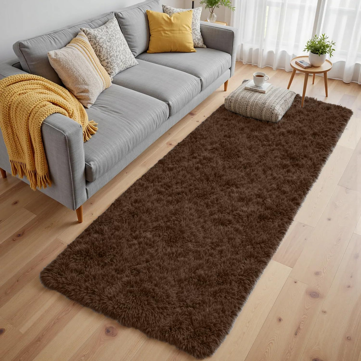 8x10 Fluffy Shag Area Rugs for Living Room Bedroom: Soft Plush Carpet Grey | Upgraded Non-Slip Thick Memory Foam, Ultra Soft, Non-Shedding Fuzzy Carpet, Easy Clean Decor for Kids Room, Nursery, Playroom