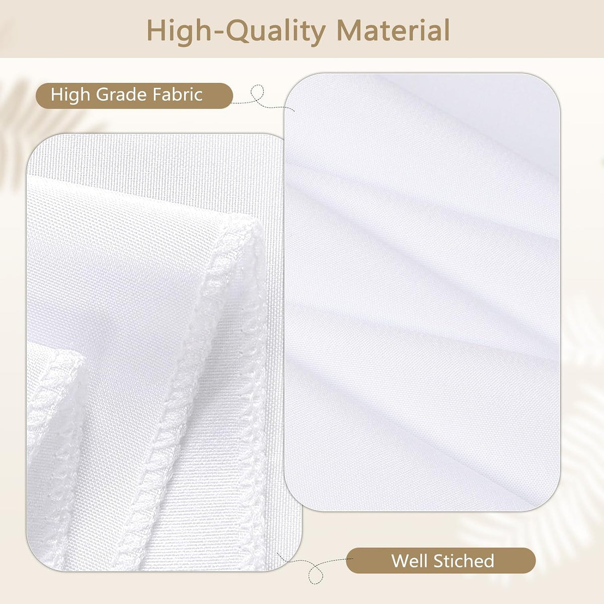 120 Inch White Round Tablecloth, 8 Pack | Wrinkle Resistant, For 4Ft-7Ft Round Table, Polyester Fabric, Washable Table Cloth, For Dining Wedding Party Buffet