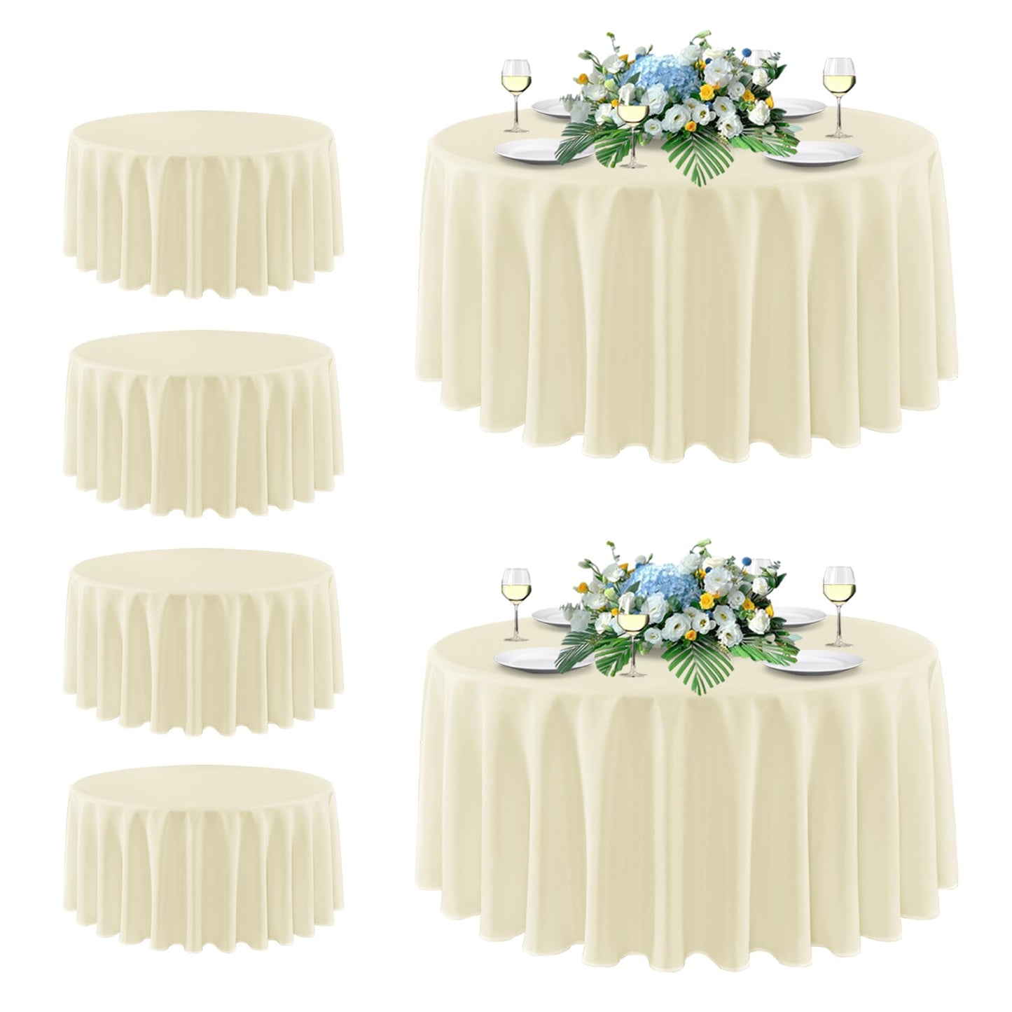 sancua 2 Pack White Table Cloth 60x102 Inch for 6 Feet Rectangle Tables | Stain and Wrinkle Resistant Washable Polyester Tablecloth Cover for Dining Tables, Wedding Buffet Parties and Camping
