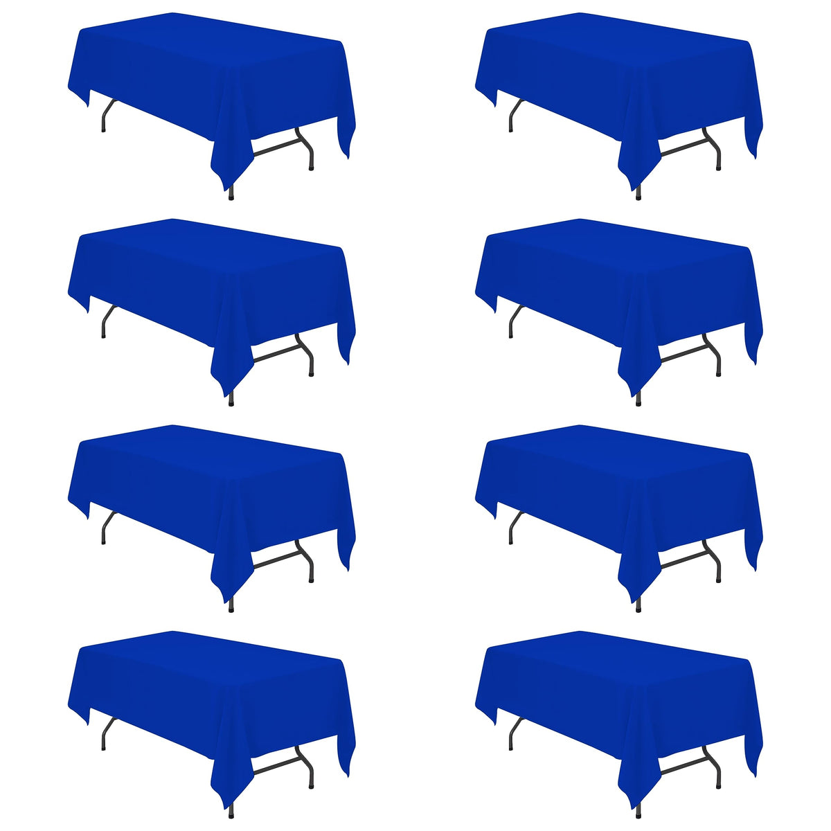 BRILLMAX 6 Pack Ivory Tablecloths 90x132 Inch for 6ft Rectangle Tables | 150 GSM Polyester Fabric, Floor Length Drop, Water, Stain & Wrinkle Resistant Cloth Cover for Wedding Reception Banquet Party