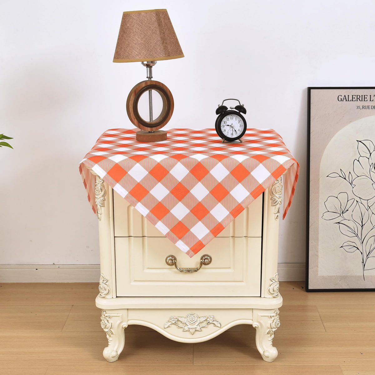 Waterproof Checkered Tablecloth Fabric - Rectangle 58x84 Inch Classic Gingham Buffalo Plaid Table Cloth for Indoor/Outdoor Use - Washable Table Cover for Kitchen, BBQs, and Parties