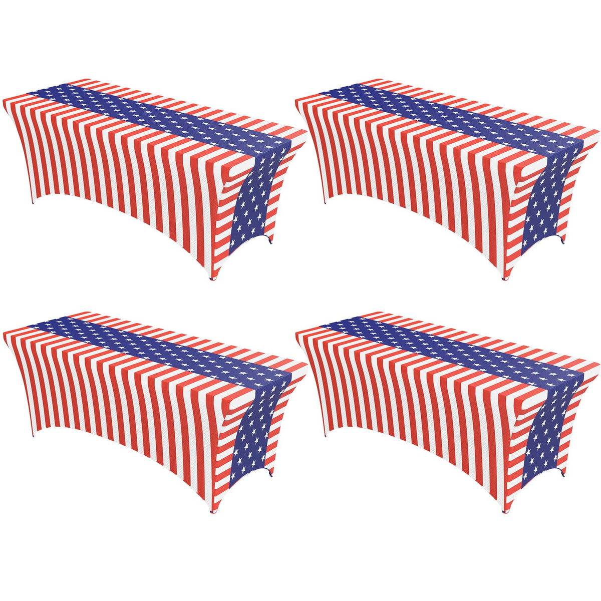 4-Pack Black Spandex Tablecloths – 72"x30"x30" Stretch Fitted Table Covers for 6ft Rectangle Folding Tables, Wrinkle-Resistant Tablecloth for Wedding, Banquet & Outdoor Events | Fitted Rectangle, 6 ft Tables, Stretch Fit, Wrinkle Resistant, Wedding Banque
