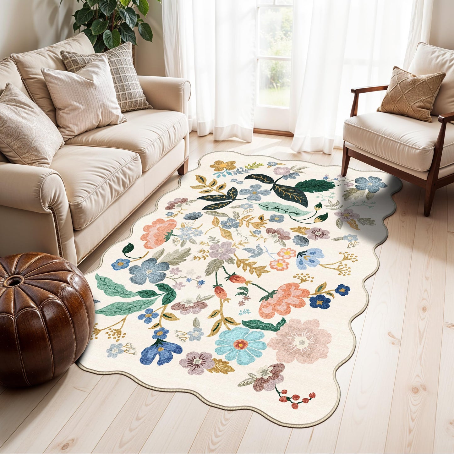 2x6 Hallway Washable Runner Rug : Vintage Soft Kitchen Laundry Runner with Non Slip Backing Farmhouse Entryway Living Room Floor Mat Stain Resistant Carpet for Bedroom Bathroom Distressed Beside Rug