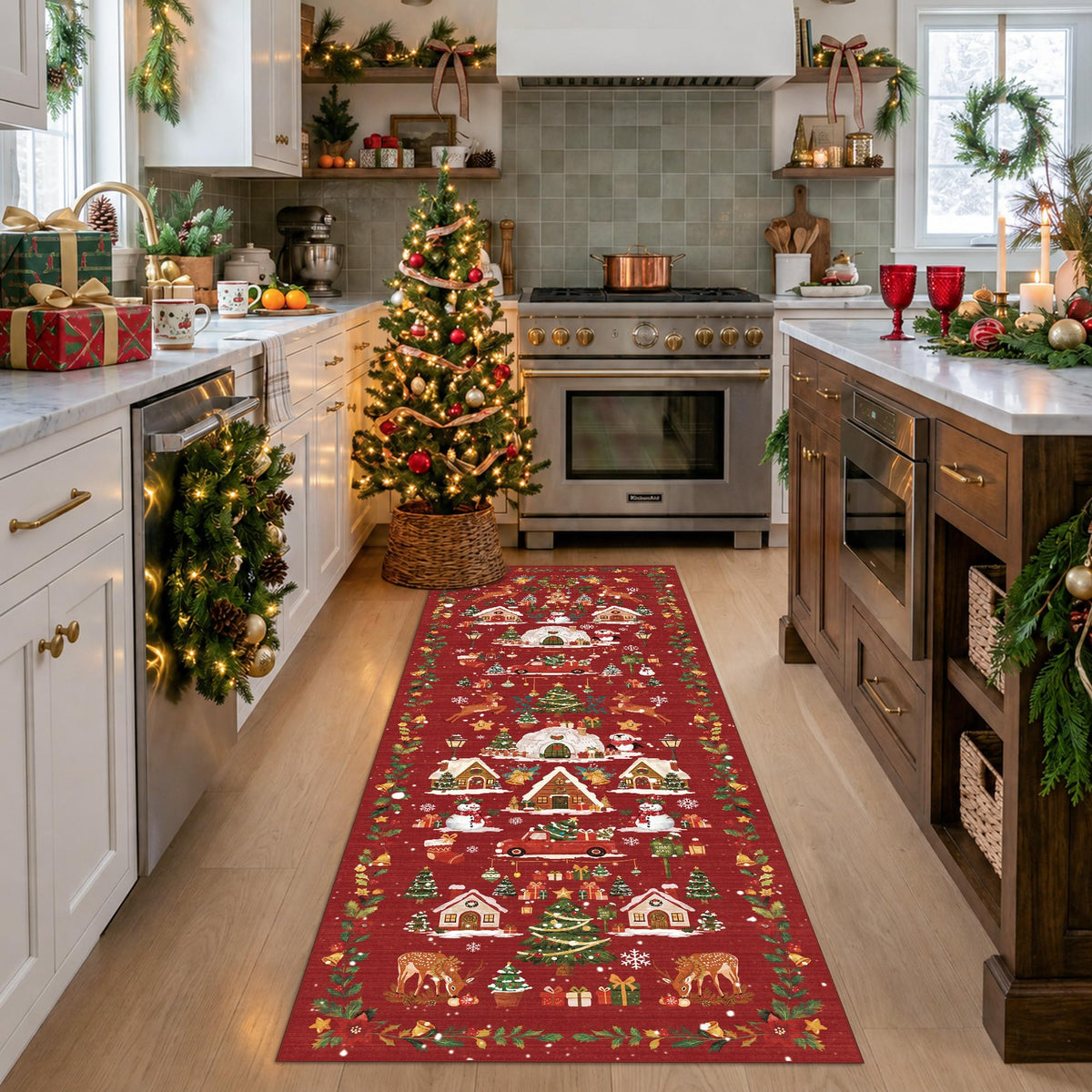 2x6 Hallway Washable Runner Rug : Vintage Soft Kitchen Laundry Runner with Non Slip Backing Farmhouse Entryway Living Room Floor Mat Stain Resistant Carpet for Bedroom Bathroom Distressed Beside Rug