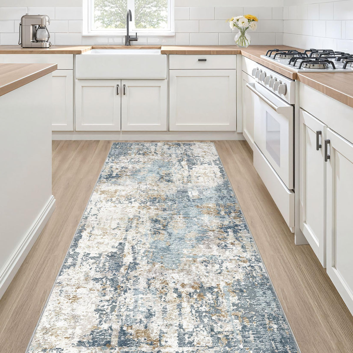 LOONGRUG Area Rug 5x7 Washable Neutral Modern Abstract Living Room Rugs | Soft Stain Resistant Non-Slip Indoor Carpet for Bedroom Nursery Playroom Dining Room Office Dorm Home