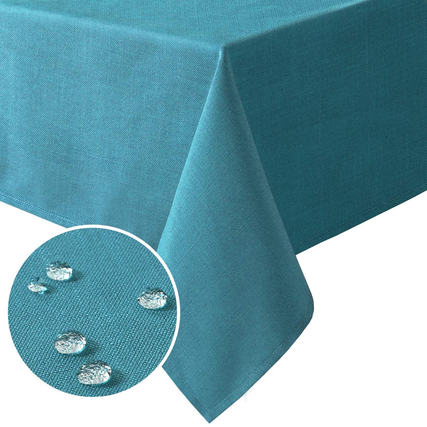 H.VERSAILTEX Linen Textured Table Cloths 60 x 120 Inch Premium Solid Tablecloth Spill-Proof Waterproof Table Cover for Dining Buffet Feature Extra Soft and Thick Fabric Wrinkle Free, Taupe