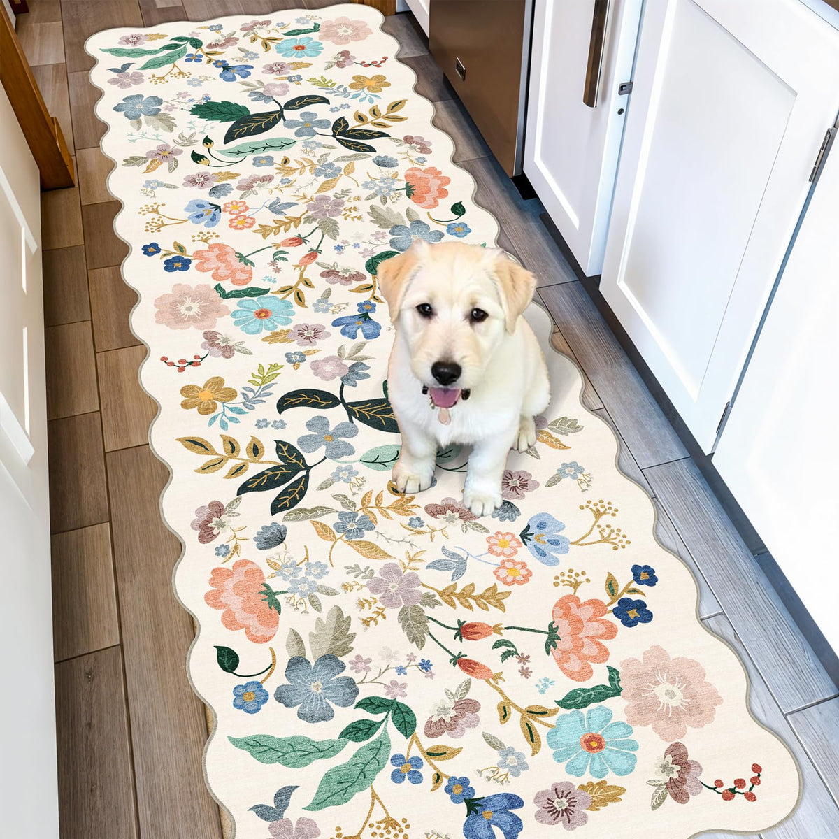 2x6 Hallway Washable Runner Rug : Vintage Soft Kitchen Laundry Runner with Non Slip Backing Farmhouse Entryway Living Room Floor Mat Stain Resistant Carpet for Bedroom Bathroom Distressed Beside Rug