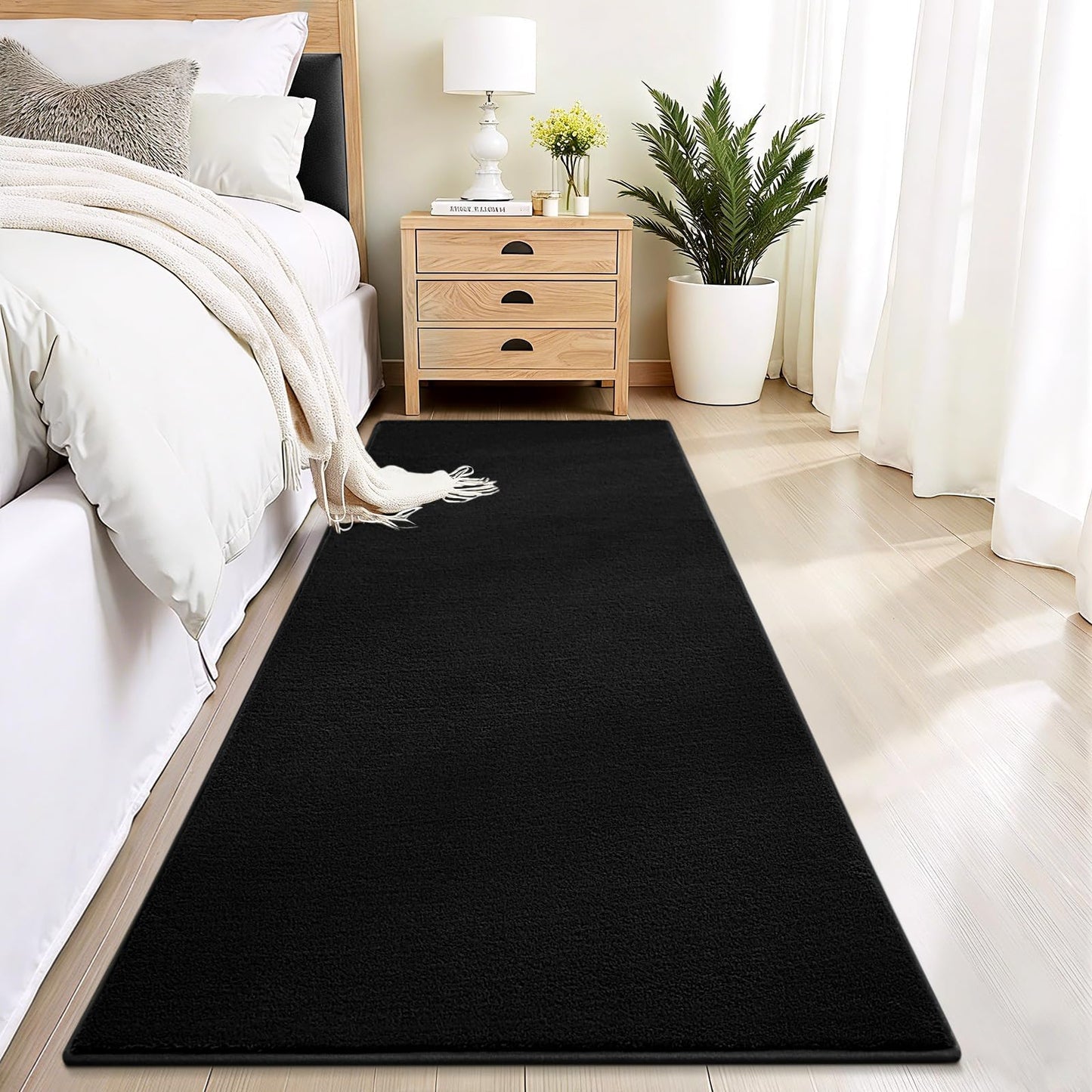Vasofe Black Area Rugs for Living Room Bedroom, 4x6 Modern Memory Foam Rug | Thickened Throw Carpet, Super Soft Kids Boys Girls Rug, Non Slip Washable Carpets for Dorm Nursery Classroom Office Decor