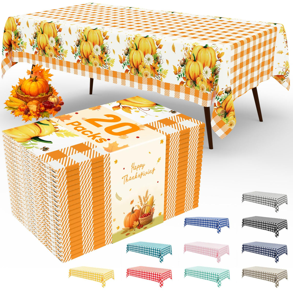 4 Packs Buffalo Disposable Table Cloth, 54 x 108 Inch Waterproof Plastic Tablecloth, Rectangle Red and White Checkered Table Covers for Picnic, Birthday, Party, Back to School