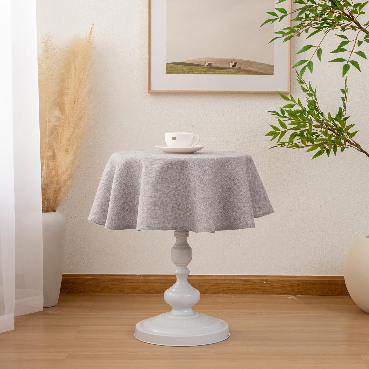 Beige Faux Linen Rectangle Tablecloth 60 x 102 Inch for Dining Room | Linen Texture Table Cover, Wrinkle and Stain Resistant, Durable and Washable Table Cloth for Kitchen Party Home Decor