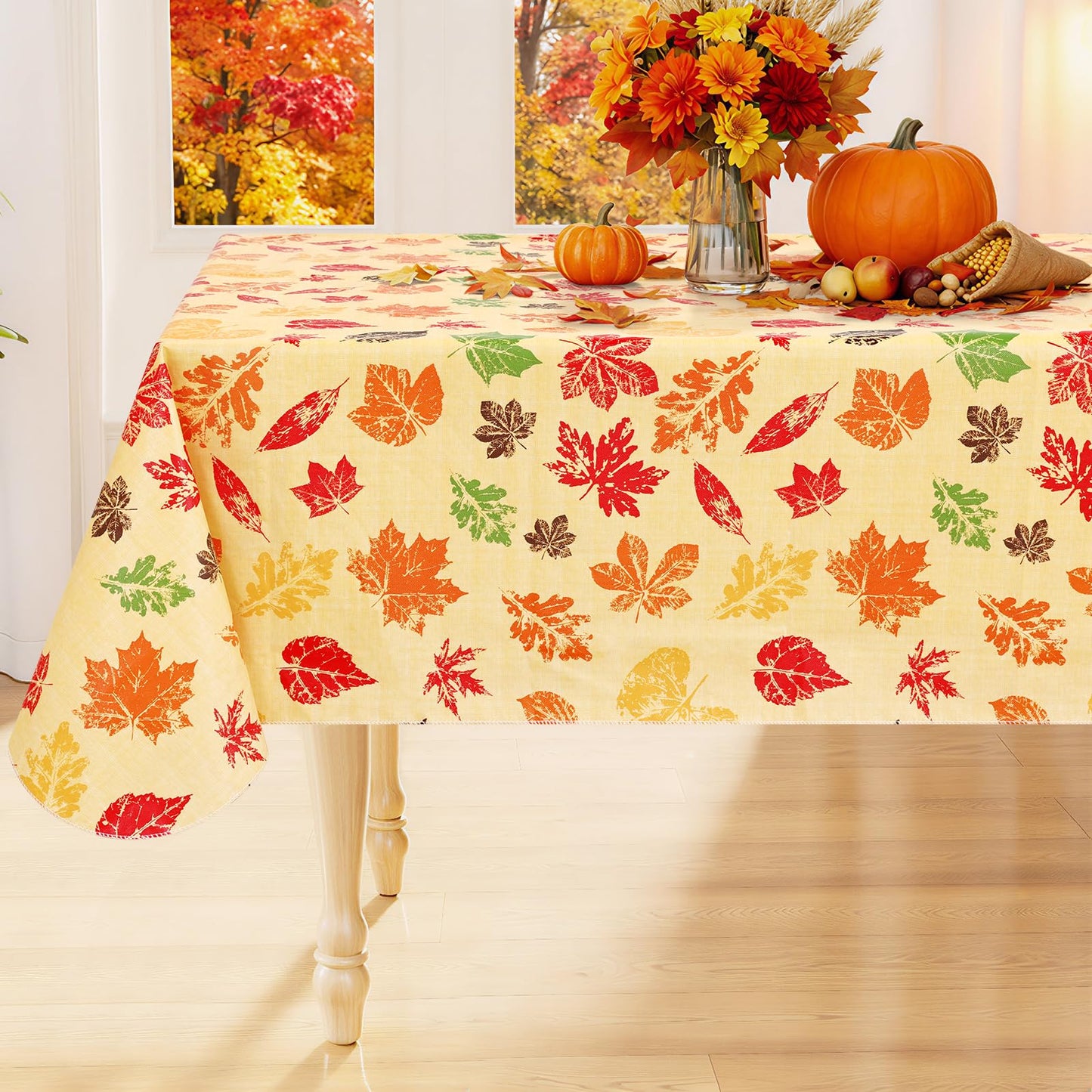 Smiry Rectangle Table Cloth, Flannel Backed Vinyl Tablecloth, 60"x84" | Waterproof Plastic Tablecloths, Wipeable Table Cover for Dining, Indoor and Outdoor (Grey)