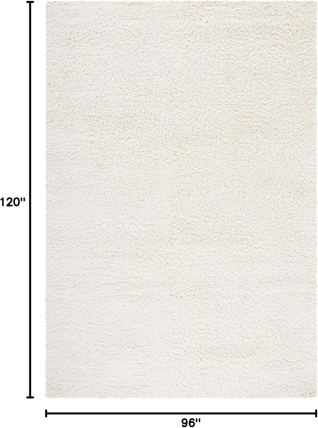 SAFAVIEH California Shag Collection Area Rug - 8' x 10', Ivory, Non-Shedding & Easy to Clean, Ultra Plush Thick Pile, Ideal for Living Room, Bedroom, Dining Space (SG151-1212)
