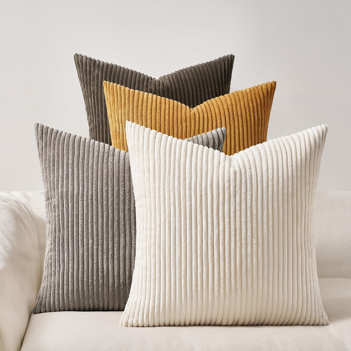 Topfinel Decorative Throw Pillow Covers Cushion Cases, Set of 4 Soft Velvet Modern Double-Sided Designs, Mix and Match for Boho Farmhouse Fall Home Decor (18x18 inch, Orange/Teal)