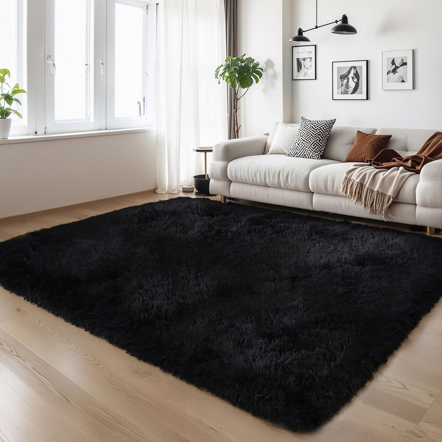 Pink Fluffy 4x6 Area Rugs for Bedroom Girls, Plush Washable Carpet | Area Rug for Kids Room, Nursery, Dorm Room, Non Slip Shaggy Floor Carpet