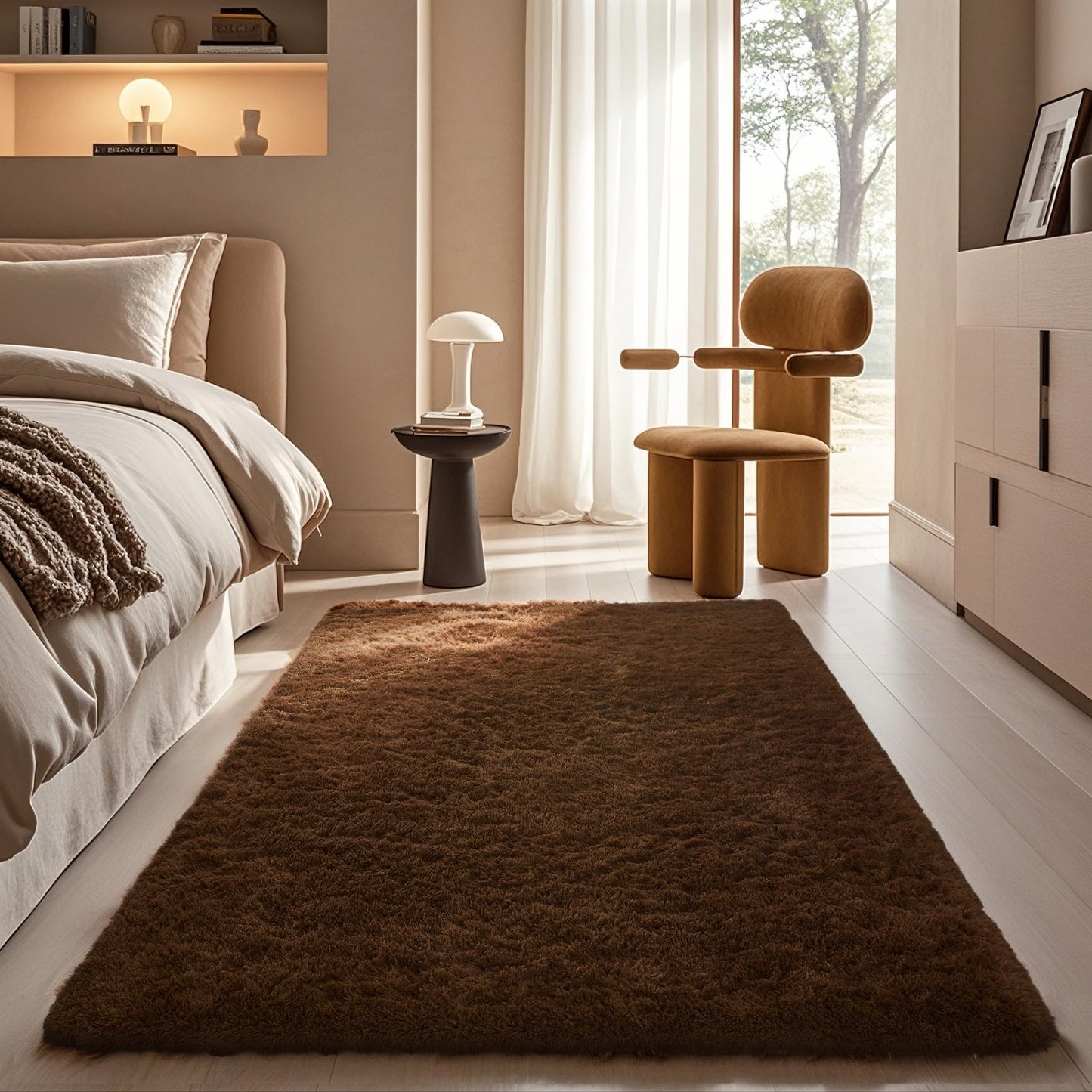 Ophanie Area Rugs for Living Room Bedroom, Washable Non-Slip Fluffy Soft Grey Shag Carpet, Indoor Floor Gray 4x6 Fuzzy Shaggy Living Room Plush Rug for Kids Home Dorm Decor Aesthetic