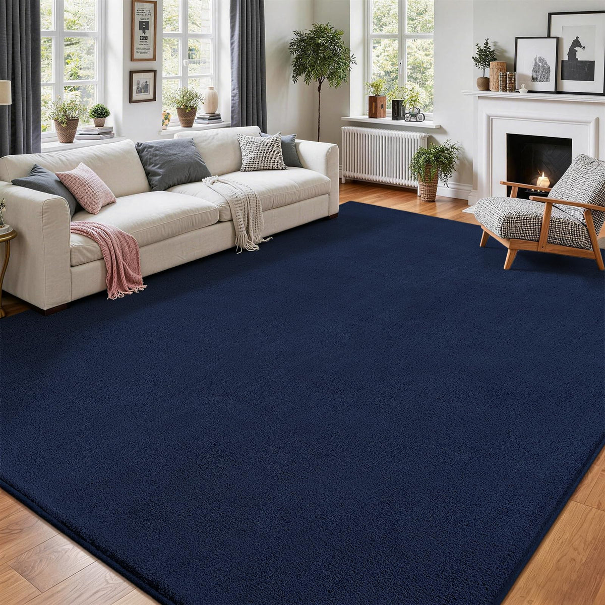 Vasofe Black Area Rugs for Living Room Bedroom, 4x6 Modern Memory Foam Rug | Thickened Throw Carpet, Super Soft Kids Boys Girls Rug, Non Slip Washable Carpets for Dorm Nursery Classroom Office Decor