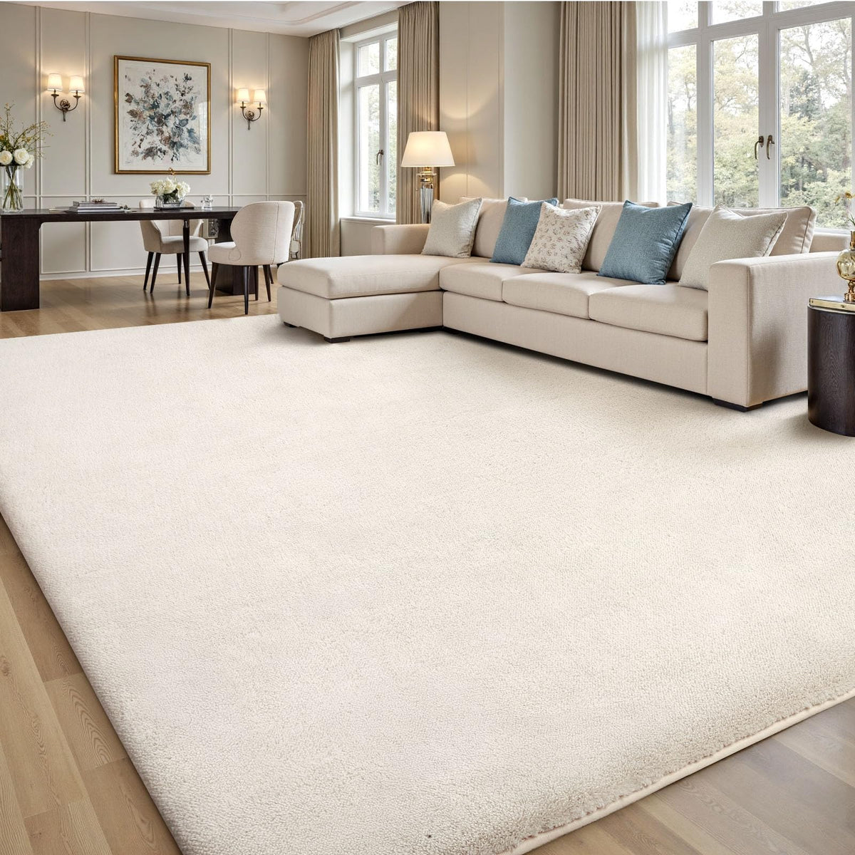 Sour Lemon Area Rugs 9x12 for Living Room Bedroom, Large Carpet Grey Rug | Washable, Non Slip, Big Soft Fluffy Plush Thick, Memory foam, Bedside Nersy Modern Area Rug for Playroom Kids Room