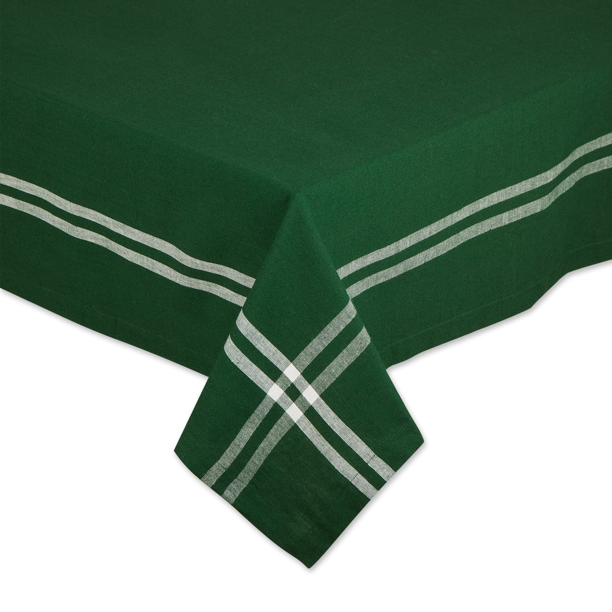 DII French Stripe Tabletop Collection Farmhouse Style Dining Table Linen Tablecloth, 60x84, Taupe/Teal