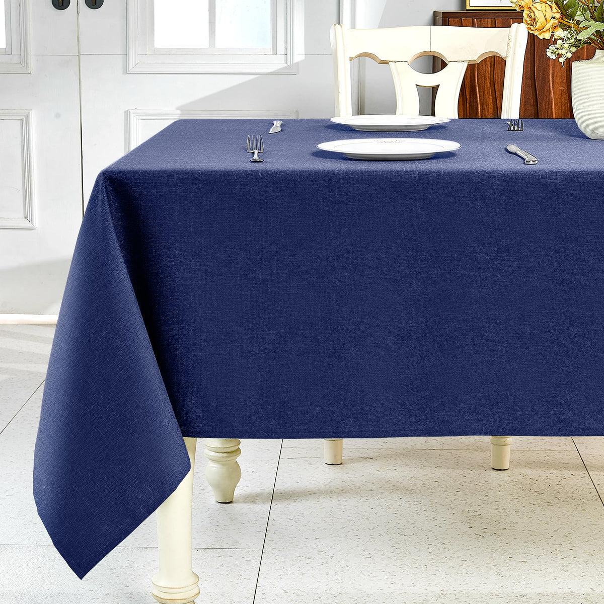 IVAPUPU Textured Linen Rectangle Table Cloth, Sage Green, 52 x 70 Inch | Waterproof Wrinkle-free & Wipeable Tablecloths Rectangular, for Kitchen Wedding Outdoor Birthday Dining Farmhouse Decor