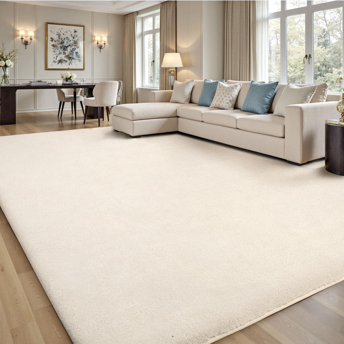 Sour Lemon Area Rugs 9x12 for Living Room Bedroom, Large Carpet Grey Rug | Washable, Non Slip, Big Soft Fluffy Plush Thick, Memory foam, Bedside Nersy Modern Area Rug for Playroom Kids Room