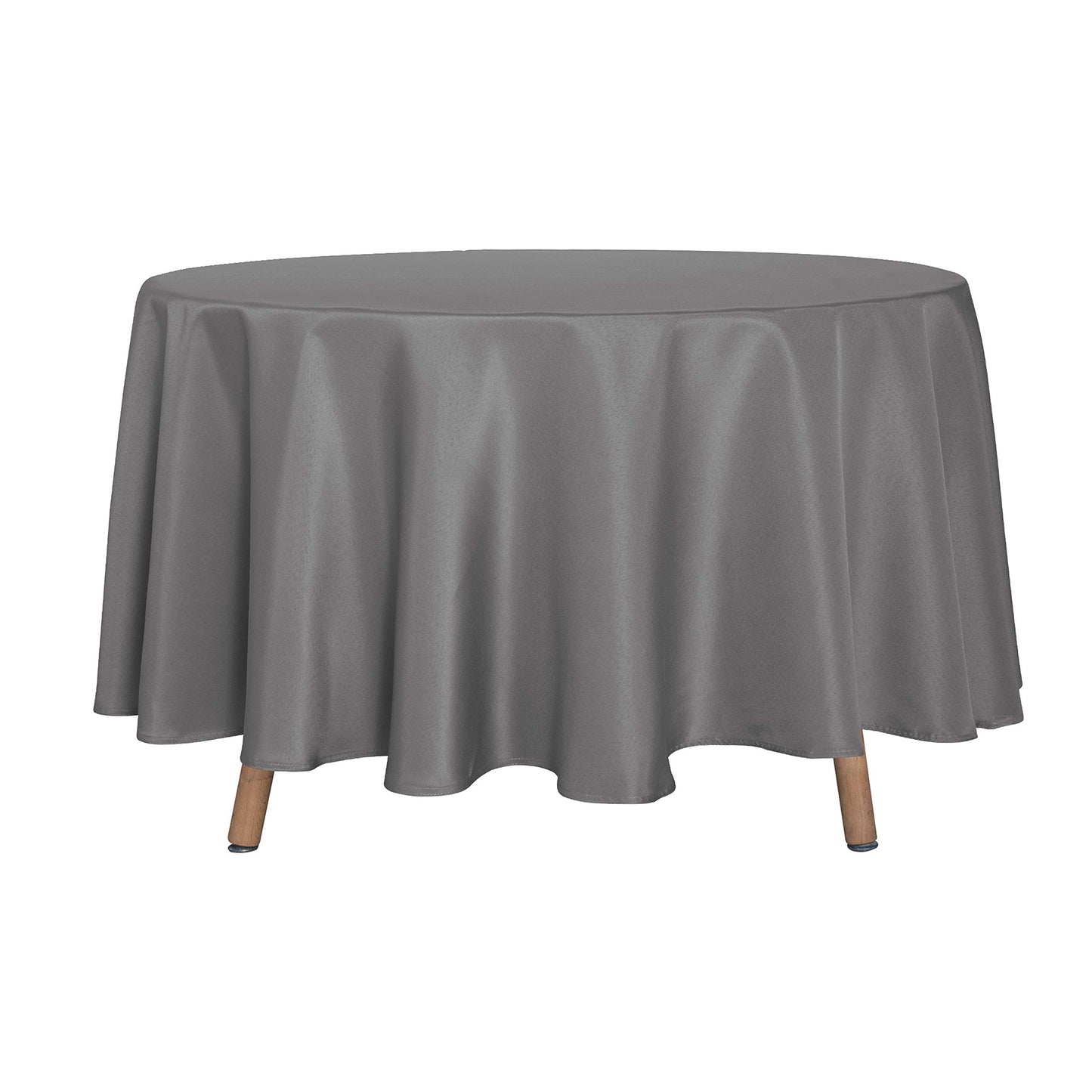sancua White Round Tablecloth 60 Inch Diameter for 20-48 Inch Tables | Water Resistant Spill Proof, Washable Polyester Cloth Decorative Fabric Cover, For Dining, Buffet Parties and Camping