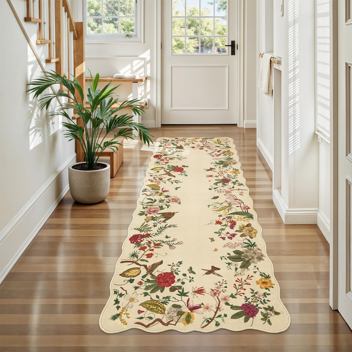 Rugflix 8x10 Area Rugs for Living Room, Washable Large Rug Stain-Resistant Low Pile, Modern Dark Carpet for Dining Room Home Office Kid Room Nursery Bedroom, Navy Blue/Black