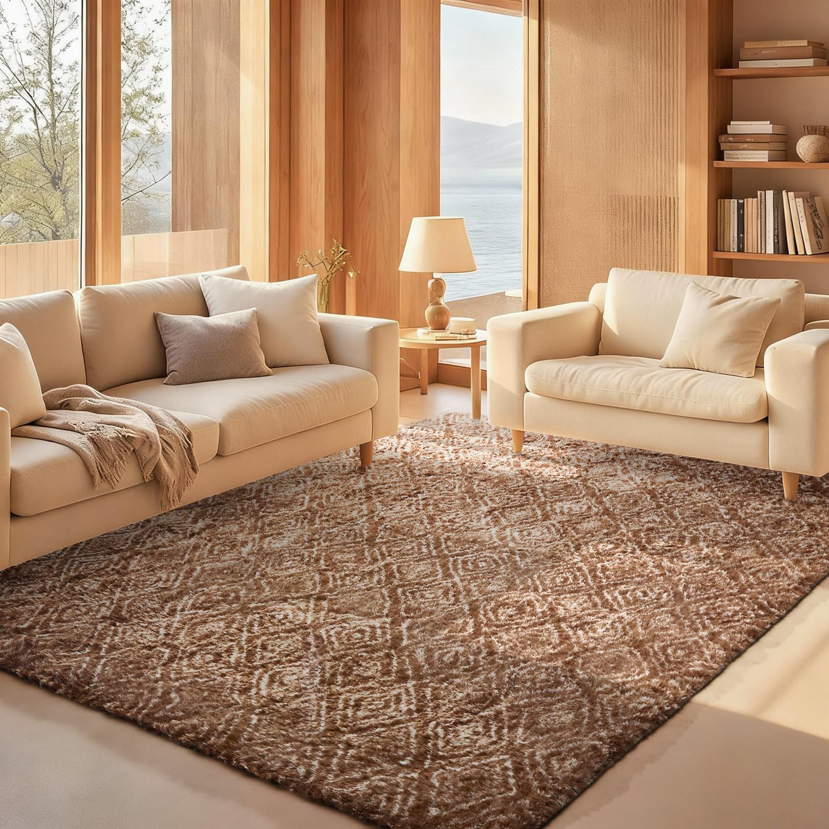 Ophanie Area Rugs for Living Room Bedroom, Washable Non-Slip Fluffy Soft Grey Shag Carpet, Indoor Floor Gray 4x6 Fuzzy Shaggy Living Room Plush Rug for Kids Home Dorm Decor Aesthetic