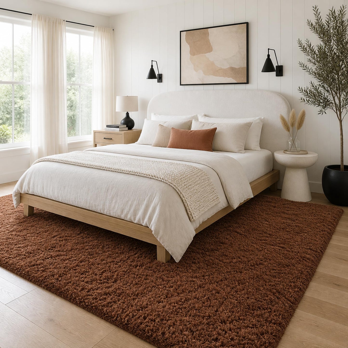 Ophanie Area Rugs for Living Room Bedroom, Washable Non-Slip Fluffy Soft Grey Shag Carpet, Indoor Floor Gray 4x6 Fuzzy Shaggy Living Room Plush Rug for Kids Home Dorm Decor Aesthetic