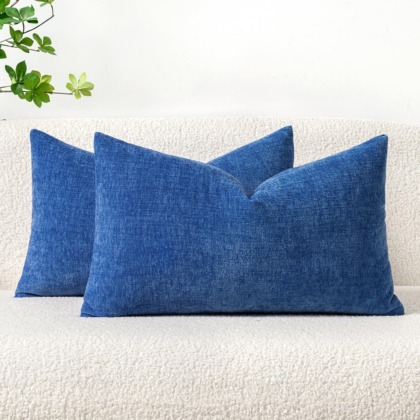 MIULEE Soft Chenille Fall Throw Pillow Covers Burnt Orange 18x18 Pack of 2 | Modern Fall Home Decor, Classic Decorative Pillows, Solid Dyed Cases, Boho Couch Cushion Covers for Sofa Bed Living Room