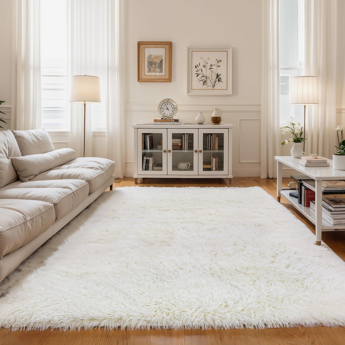 Pink Fluffy 4x6 Area Rugs for Bedroom Girls, Plush Washable Carpet | Area Rug for Kids Room, Nursery, Dorm Room, Non Slip Shaggy Floor Carpet