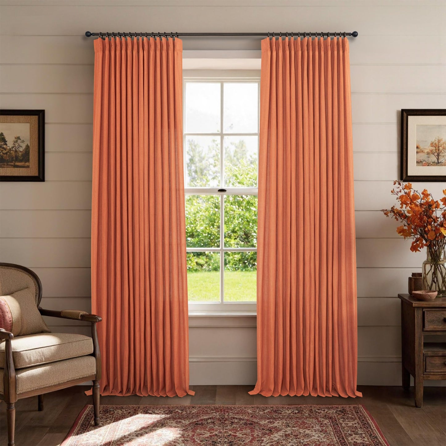 White Linen Pleated Curtains 84 Inches Long for Bedroom Back Tab Light Filtering Sheer Pinch Pleat Drapes Hook Ring Modern Farmhouse Coastal Cotton Textured Gauze Curtain Living Room 84 Length 2 Panel