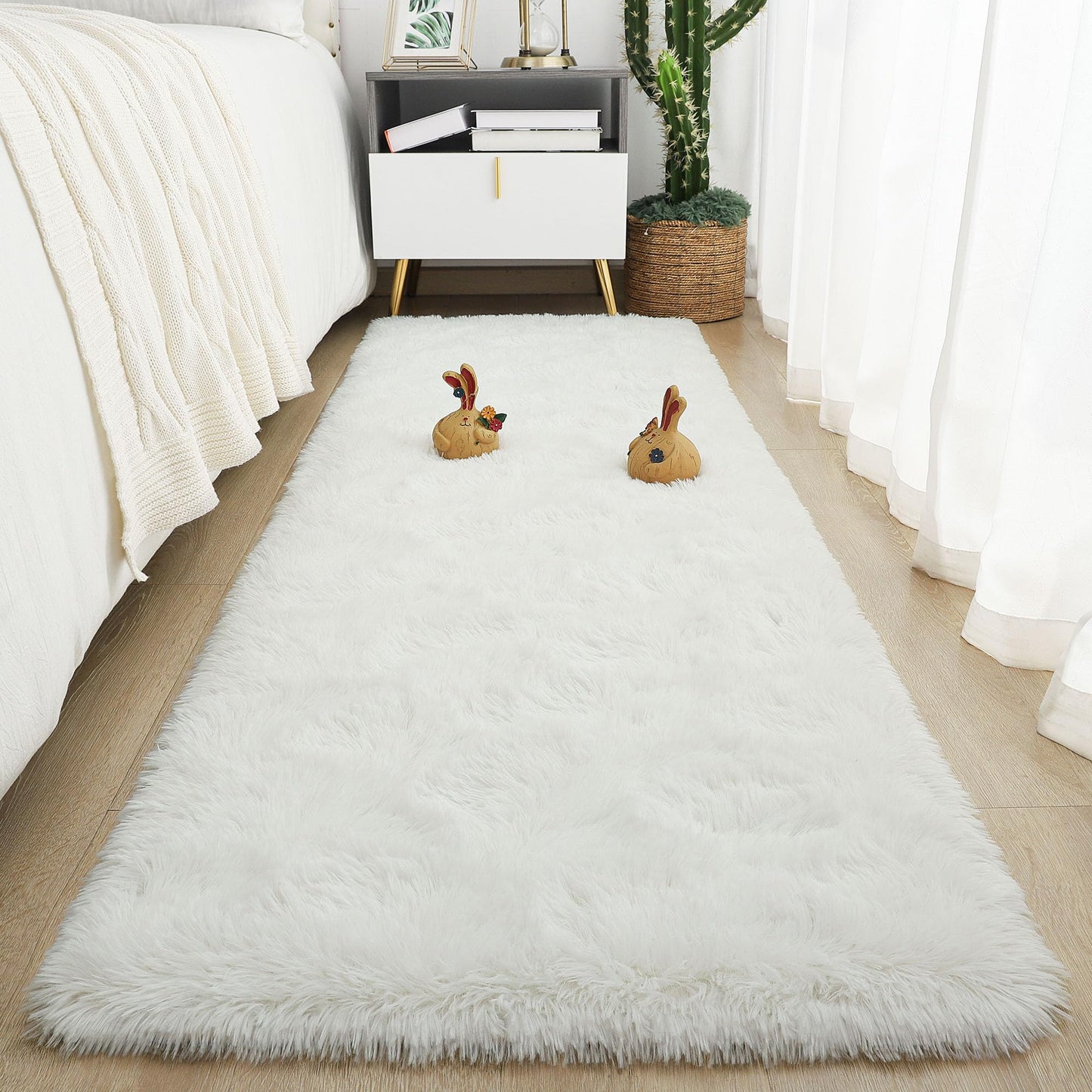 Area Rugs 9x12 for Living Room, Super Soft Fluffy Rugs for Bedroom | Modern Shaggy Rug Fuzzy Carpets for Kids, Plush Indoor Nursery Home Decor Rug with Non-Slip Bottom, Black