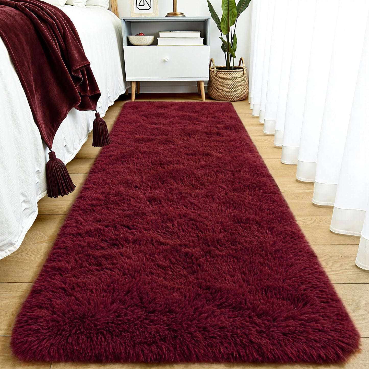 Area Rugs 9x12 for Living Room, Super Soft Fluffy Rugs for Bedroom | Modern Shaggy Rug Fuzzy Carpets for Kids, Plush Indoor Nursery Home Decor Rug with Non-Slip Bottom, Black