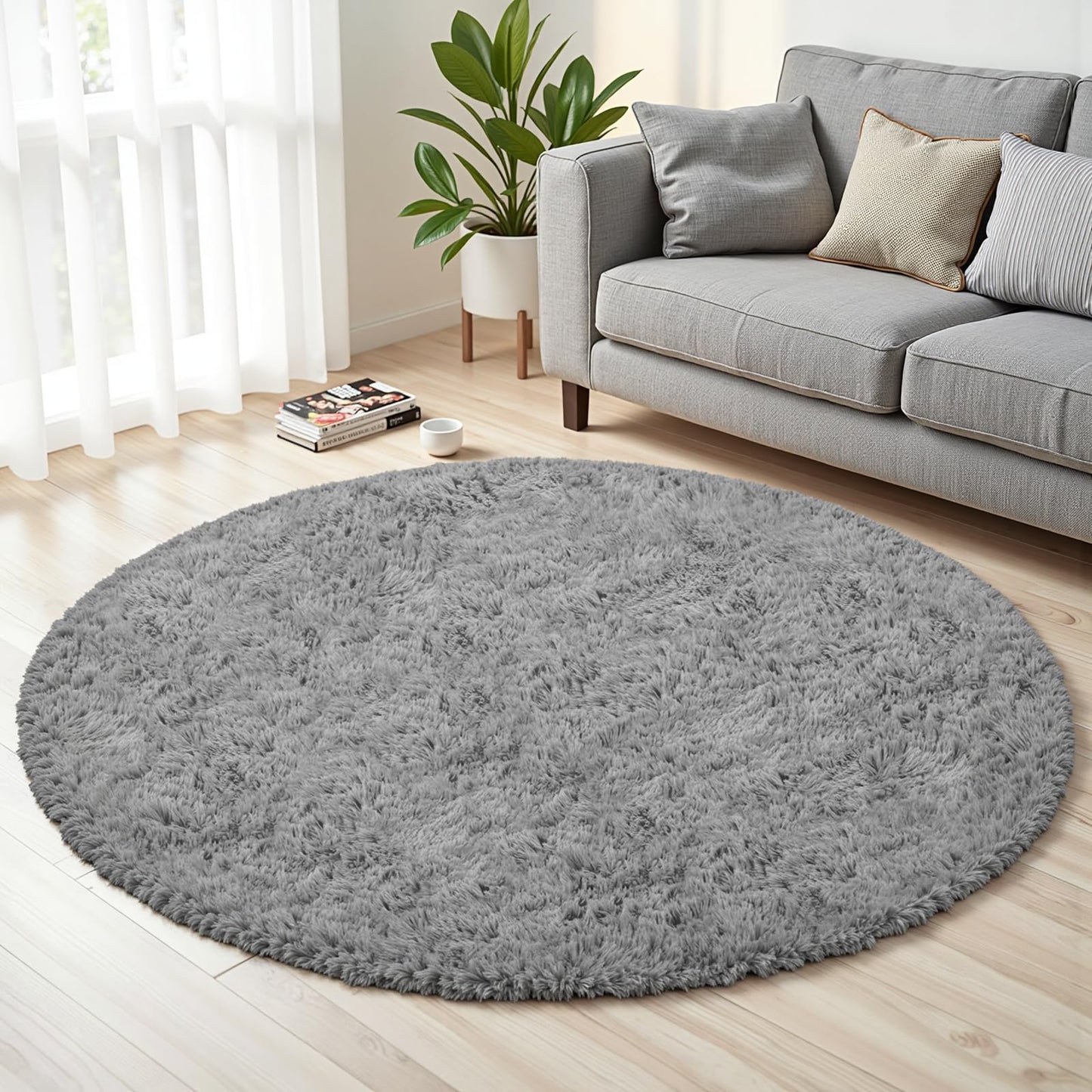 8x10 Area Rug for Living Room,Black Fluffy Shag Non-Slip Bedroom Rugs | Ultra Soft Large Fuzzy Plush Indoor Carpet，Washable Rugs for Bedroom Kids Nursery Office Dorm Modern Decor