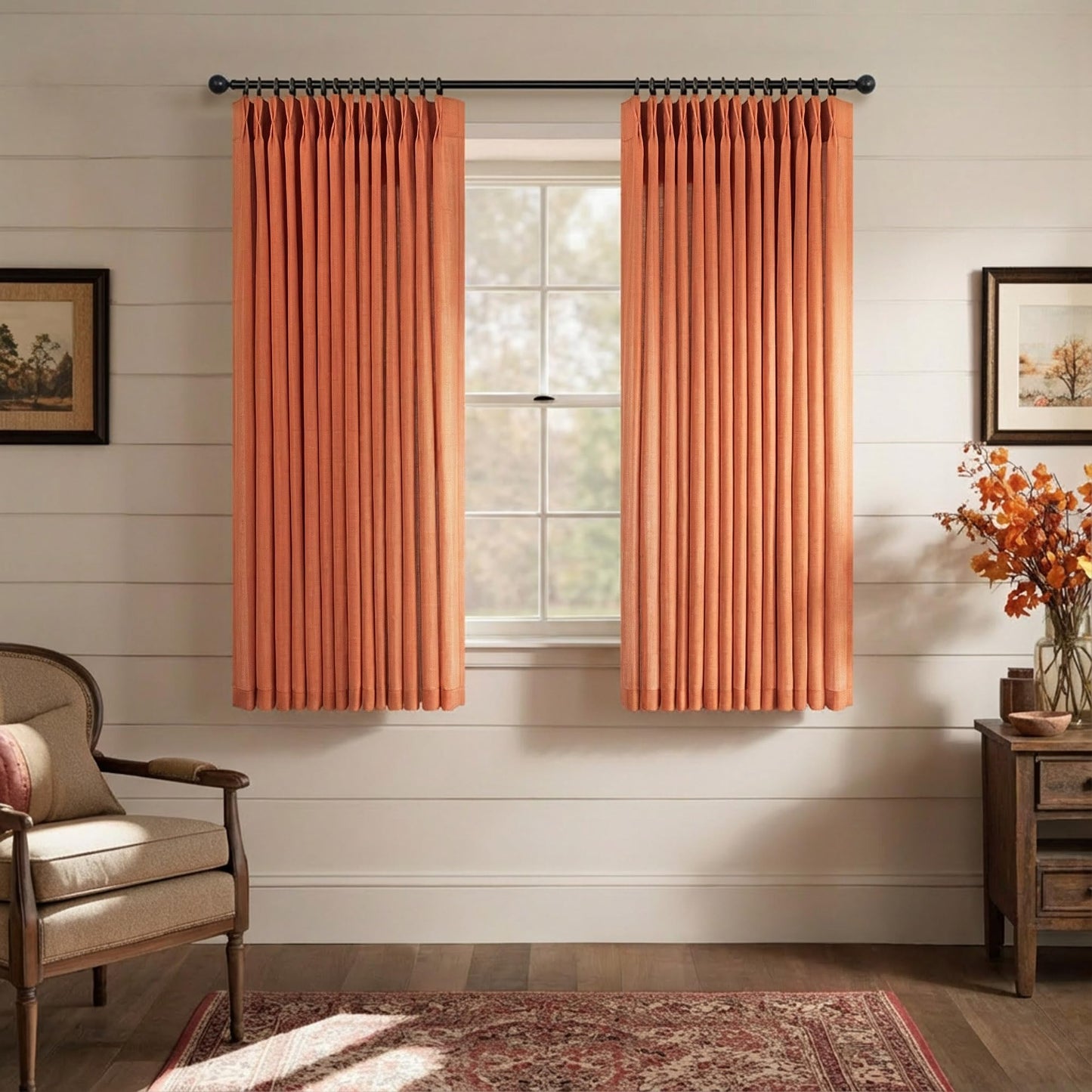 White Linen Pleated Curtains 84 Inches Long for Bedroom Back Tab Light Filtering Sheer Pinch Pleat Drapes Hook Ring Modern Farmhouse Coastal Cotton Textured Gauze Curtain Living Room 84 Length 2 Panel
