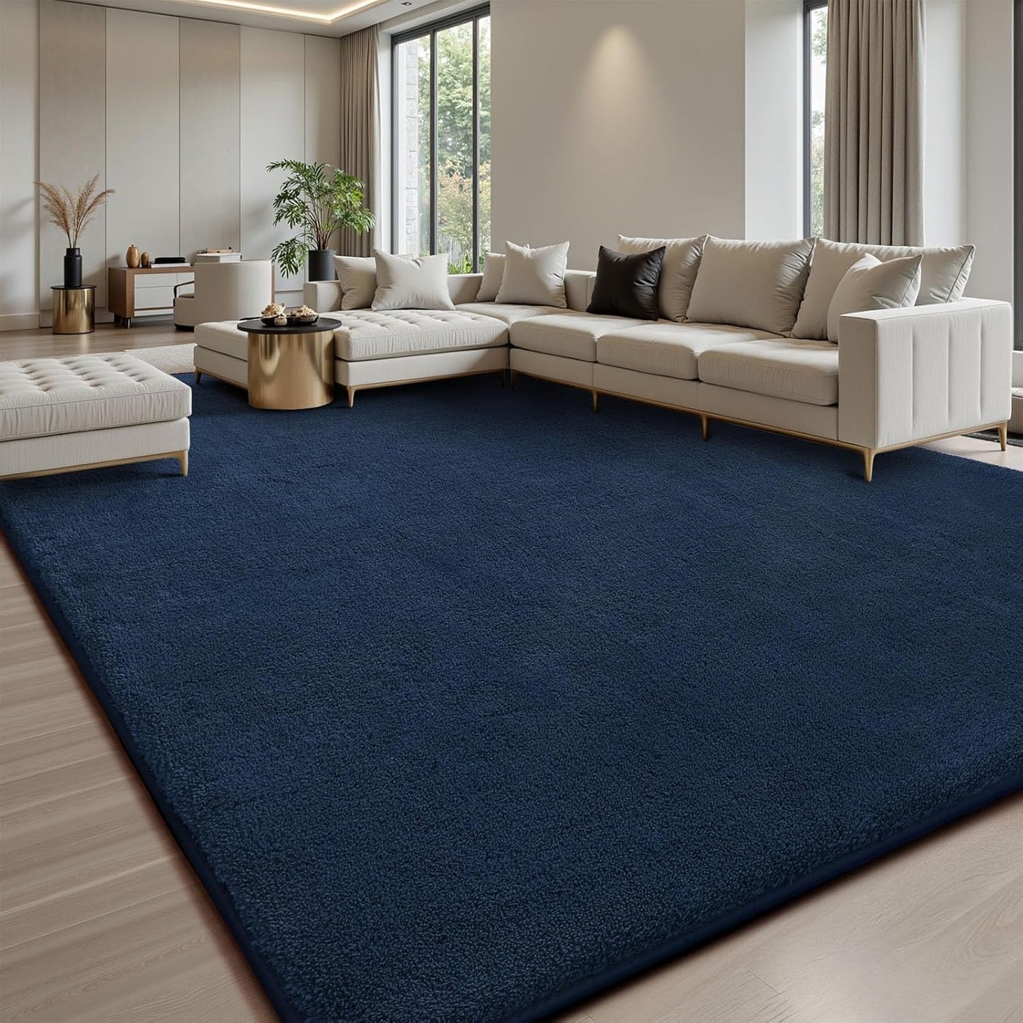 Sour Lemon Area Rugs 9x12 for Living Room Bedroom, Large Carpet Grey Rug | Washable, Non Slip, Big Soft Fluffy Plush Thick, Memory foam, Bedside Nersy Modern Area Rug for Playroom Kids Room