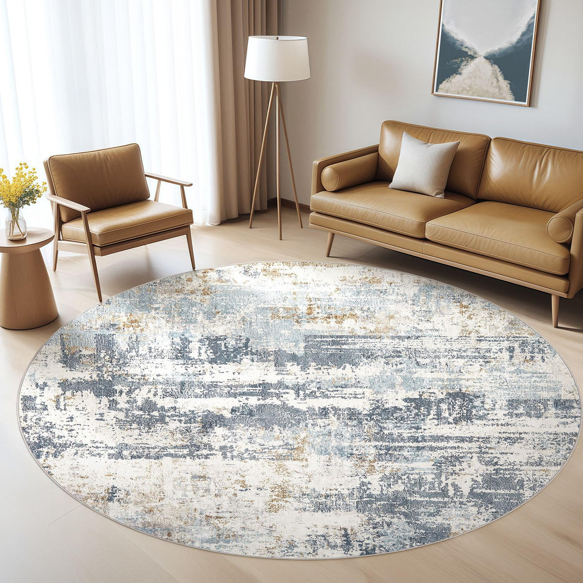 LOONGRUG Area Rug 5x7 Washable Neutral Modern Abstract Living Room Rugs | Soft Stain Resistant Non-Slip Indoor Carpet for Bedroom Nursery Playroom Dining Room Office Dorm Home