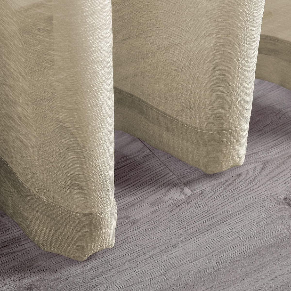 108 Inch Extra Length Sheer Curtains for Bedroom - Grommet Top Solid Luxury Soft Gauze Voile Window Panels for Patio(52 W x 108 L,Taupe,2 Pieces)