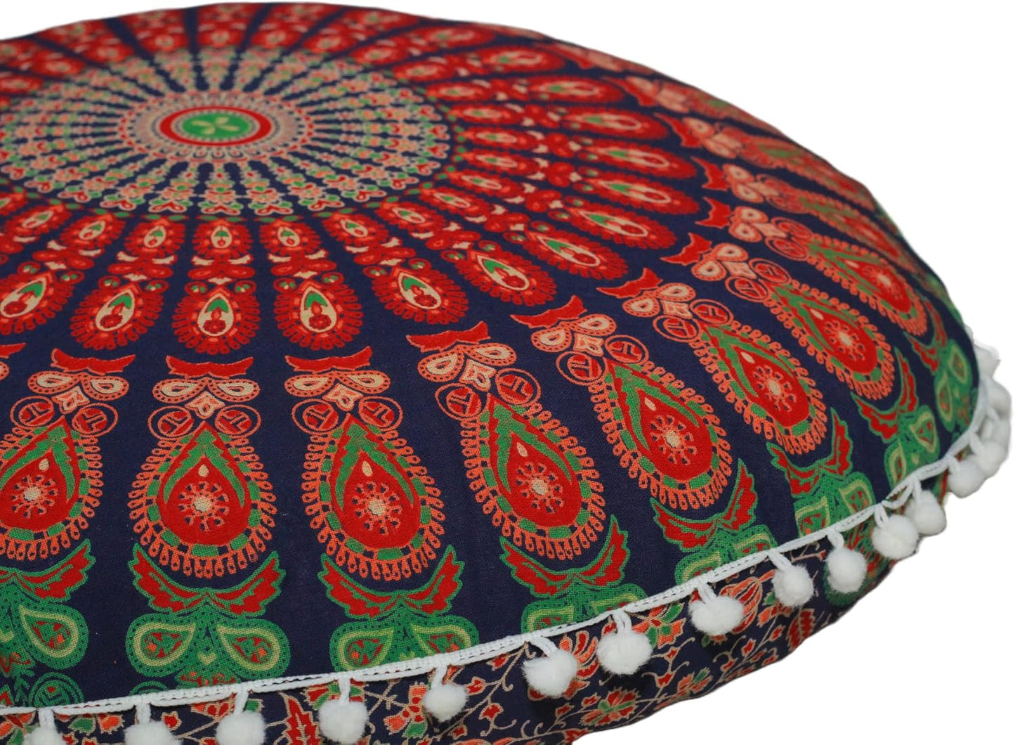 Large Round seat Floor Cushion Chair Ottoman Cover Pouf Pillow Meditation Floor Cushions for Adults Seating pouffe Ottoman Throw Covers Craft Room Furniture for Sitting Cover 22 Inches (Multi Nap)