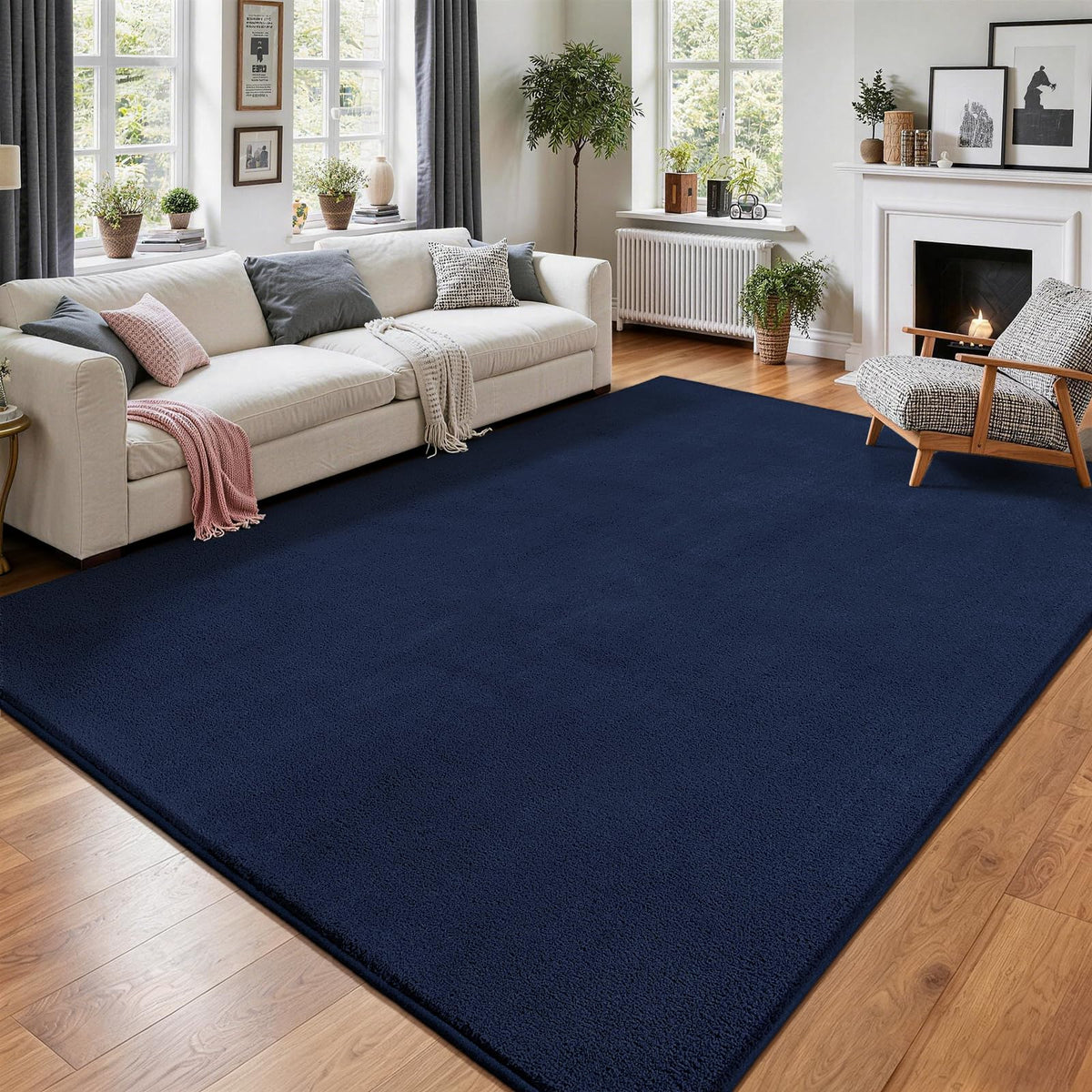 Vasofe Black Area Rugs for Living Room Bedroom, 4x6 Modern Memory Foam Rug | Thickened Throw Carpet, Super Soft Kids Boys Girls Rug, Non Slip Washable Carpets for Dorm Nursery Classroom Office Decor