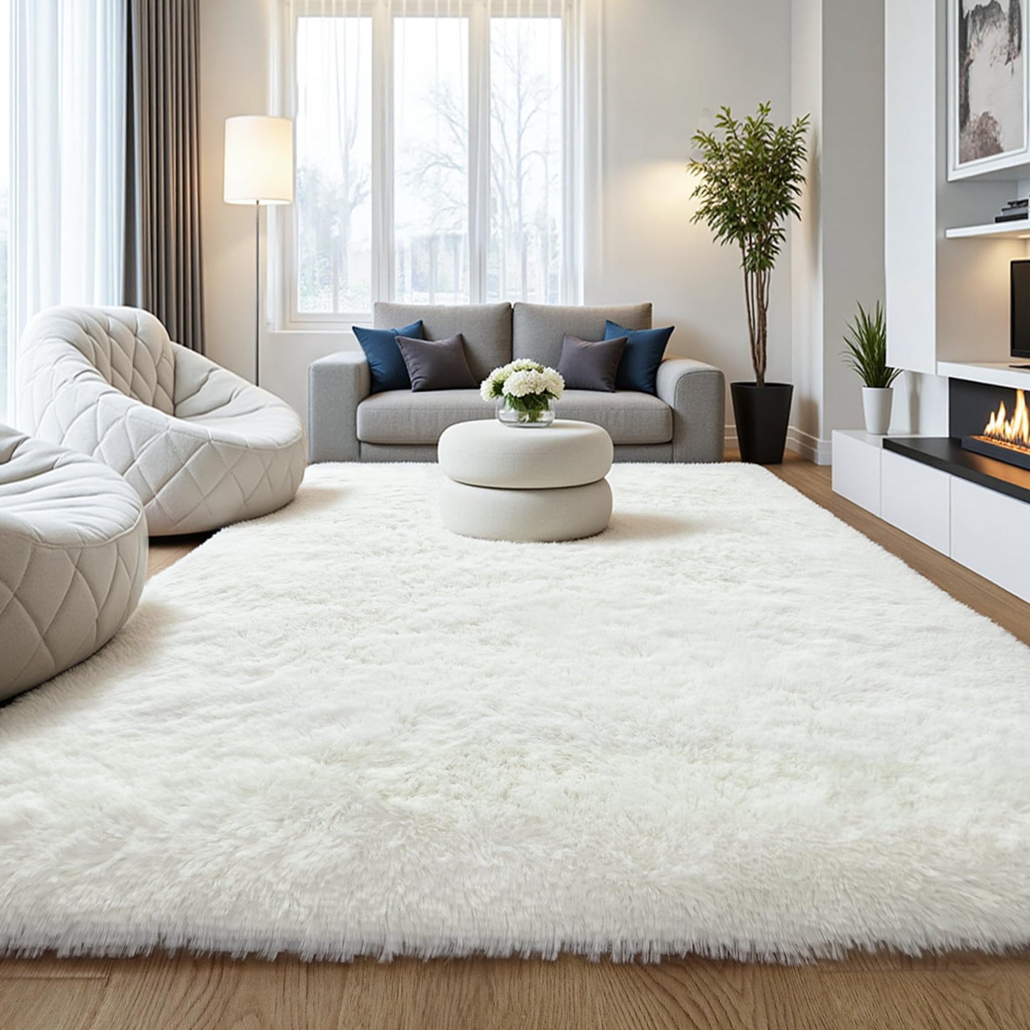 Pink Fluffy 4x6 Area Rugs for Bedroom Girls, Plush Washable Carpet | Area Rug for Kids Room, Nursery, Dorm Room, Non Slip Shaggy Floor Carpet