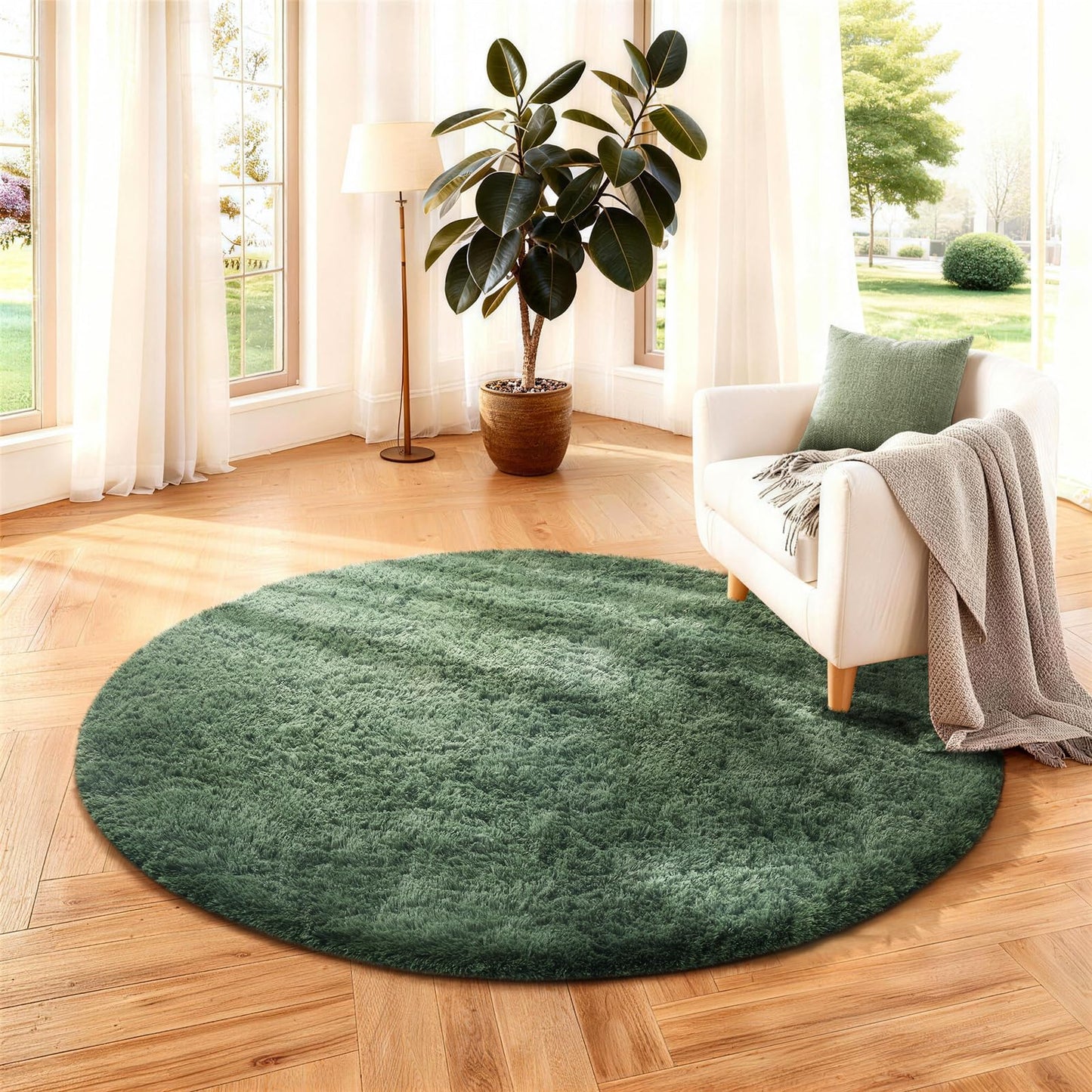 Ophanie Area Rugs for Living Room Bedroom, Washable Non-Slip Fluffy Soft Grey Shag Carpet, Indoor Floor Gray 4x6 Fuzzy Shaggy Living Room Plush Rug for Kids Home Dorm Decor Aesthetic