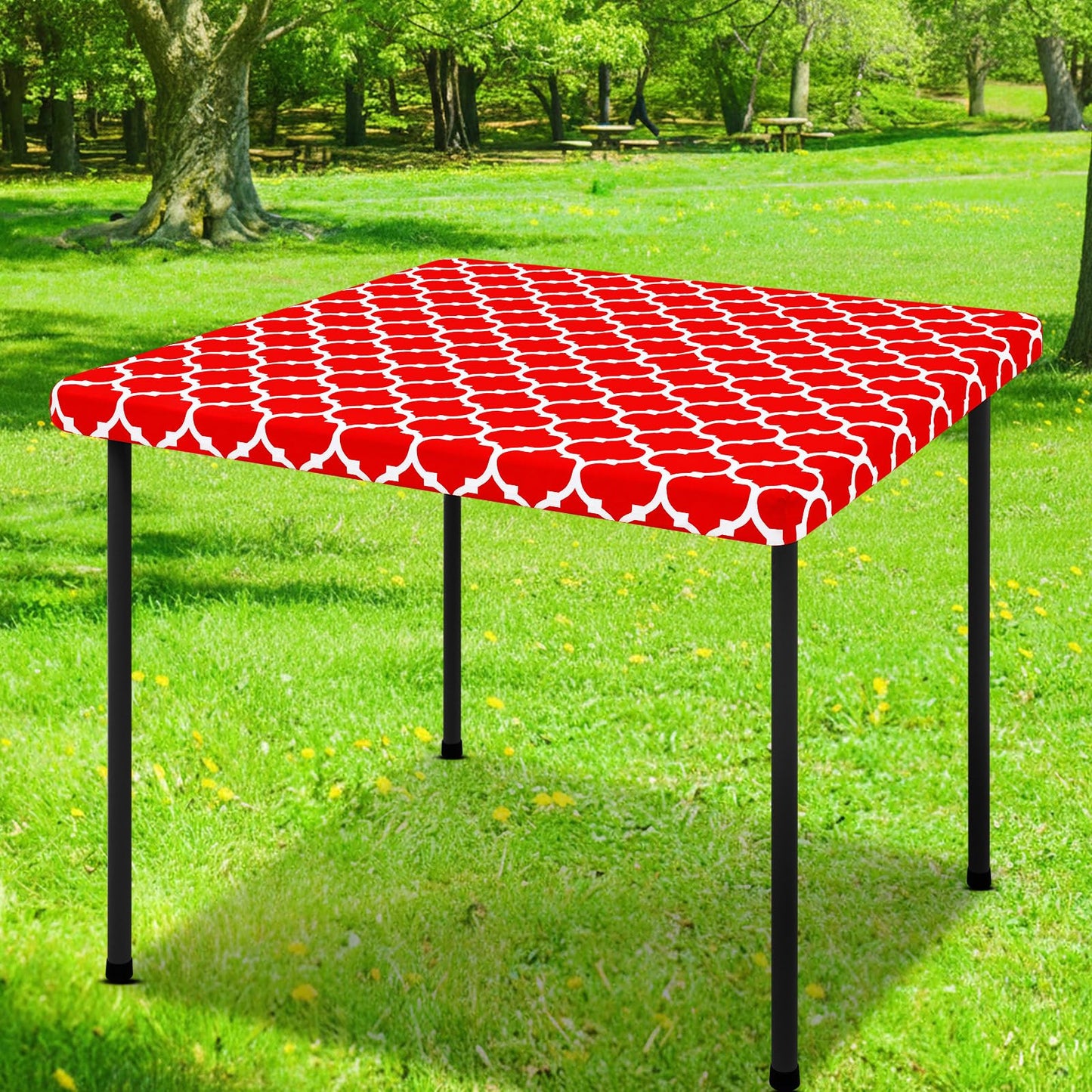 Smiry Picnic Fitted Table Cover, 6 Foot Flannel Backed Vinyl Tablecloth | Waterproof Elastic Stretch Table Cloth, Wipeable Plastic Tablecloth for Camping, Indoor & Outdoor (Grey, 30" x 72")
