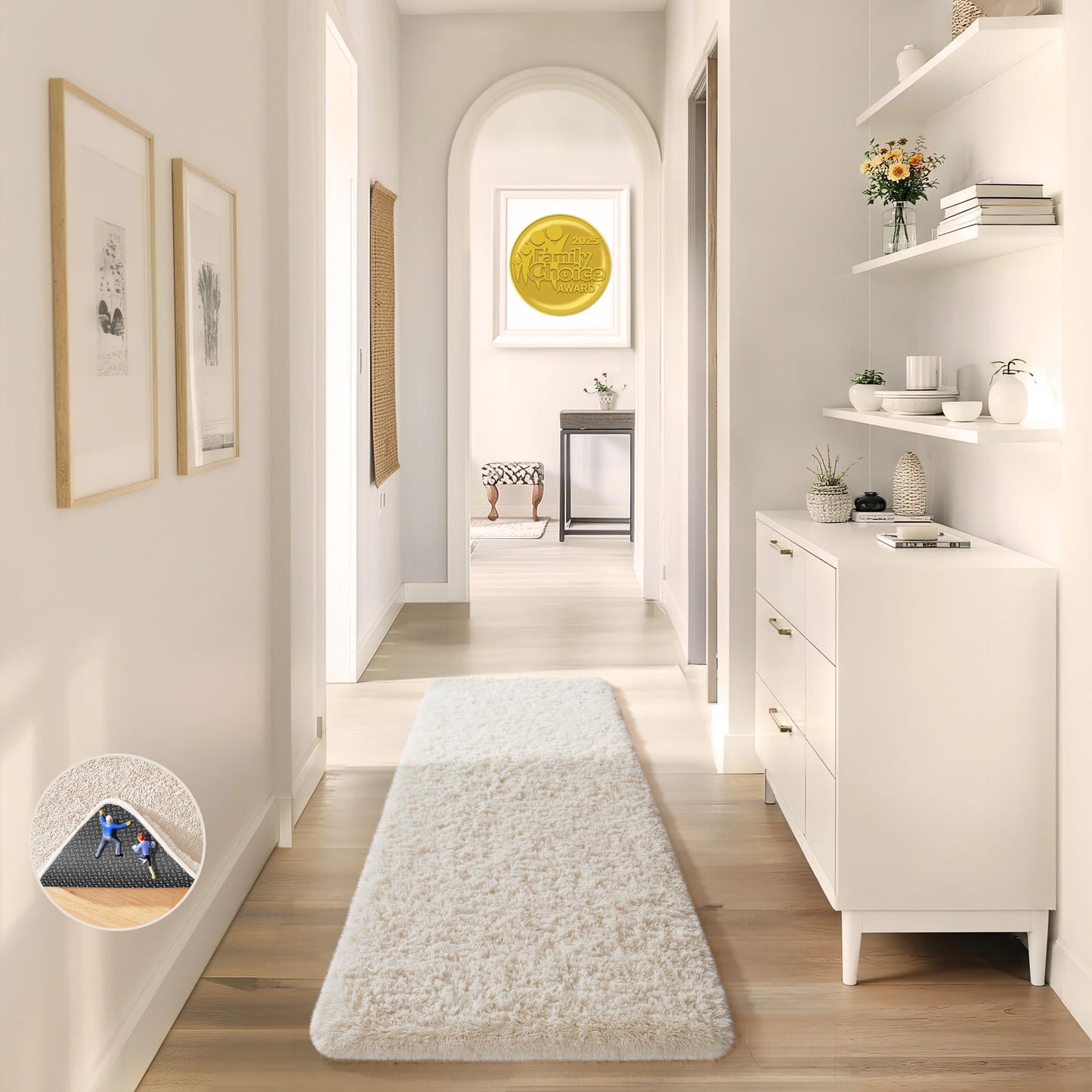 Ophanie Area Rugs for Living Room Bedroom, Washable Non-Slip Fluffy Soft Grey Shag Carpet, Indoor Floor Gray 4x6 Fuzzy Shaggy Living Room Plush Rug for Kids Home Dorm Decor Aesthetic
